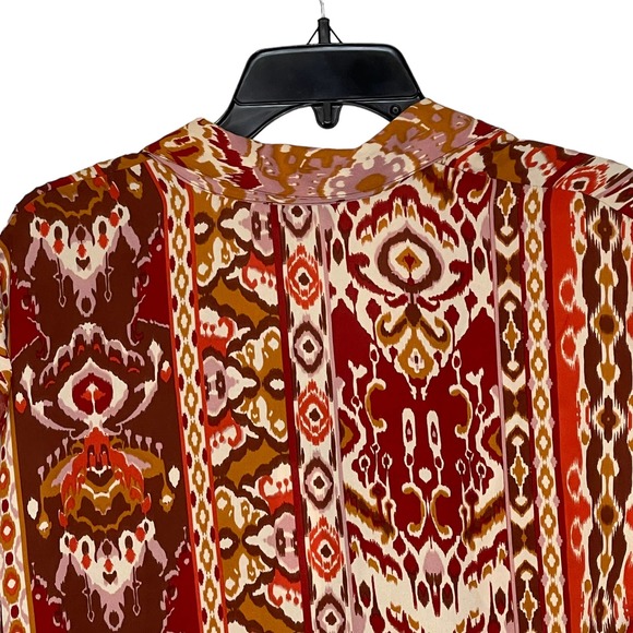 Cupcakes & Cashmere Button Up Blouse Small Women Boxy Fit Aztec Tribal Print NWT - Picture 7 of 8
